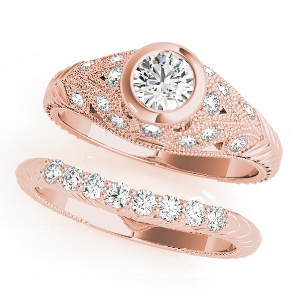 Heirloom Antique Round Diamond Engagement Ring — 9K/18K Gold & Platinum