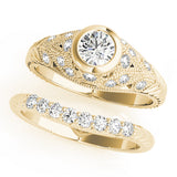 Heirloom Antique Round Diamond Engagement Ring — 9K/18K Gold & Platinum
