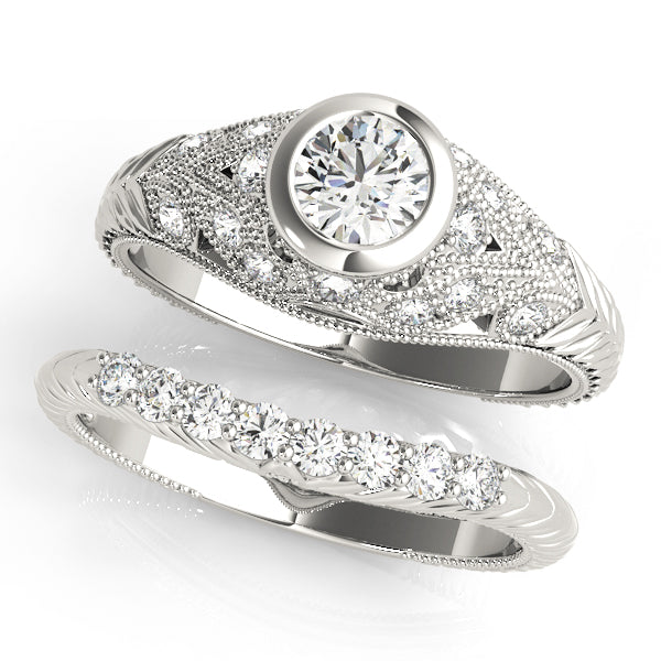 Heirloom Antique Round Diamond Engagement Ring — 9K/18K Gold & Platinum