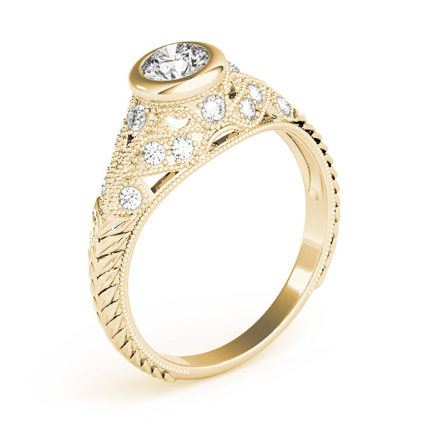 Heirloom Antique Round Diamond Engagement Ring — 9K/18K Gold & Platinum