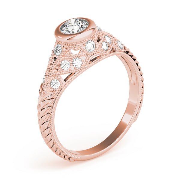 Heirloom Antique Round Diamond Engagement Ring — 9K/18K Gold & Platinum