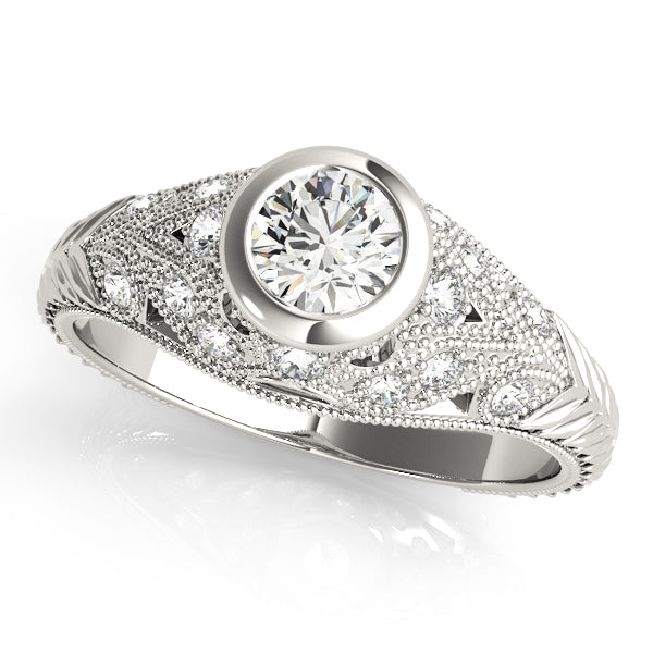 Heirloom Antique Round Diamond Engagement Ring — 9K/18K Gold & Platinum