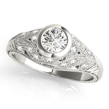 Heirloom Antique Round Diamond Engagement Ring — 9K/18K Gold & Platinum