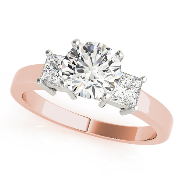 Refined Three-Stone Princess Diamond Engagement Ring — 9K/18K Gold & Platinum