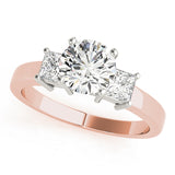 Refined Three-Stone Princess Diamond Engagement Ring — 9K/18K Gold & Platinum