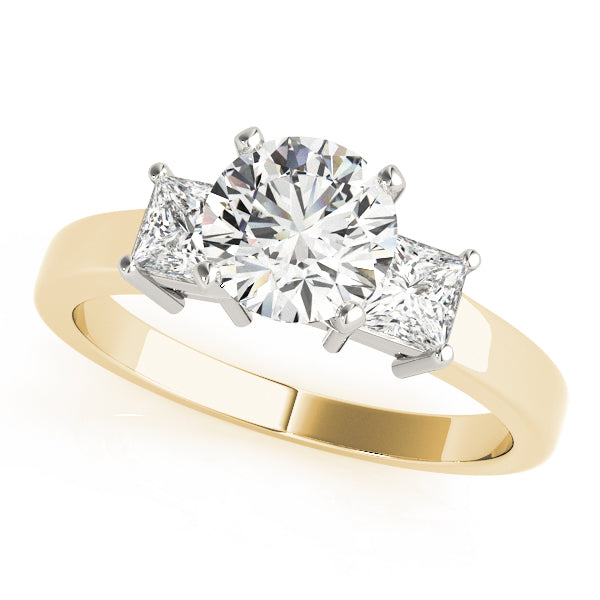 Refined Three-Stone Princess Diamond Engagement Ring — 9K/18K Gold & Platinum