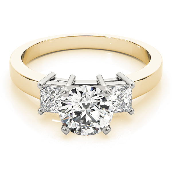 Refined Three-Stone Princess Diamond Engagement Ring — 9K/18K Gold & Platinum