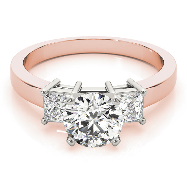 Refined Three-Stone Princess Diamond Engagement Ring — 9K/18K Gold & Platinum