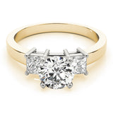 Refined Three-Stone Princess Diamond Engagement Ring — 9K/18K Gold & Platinum