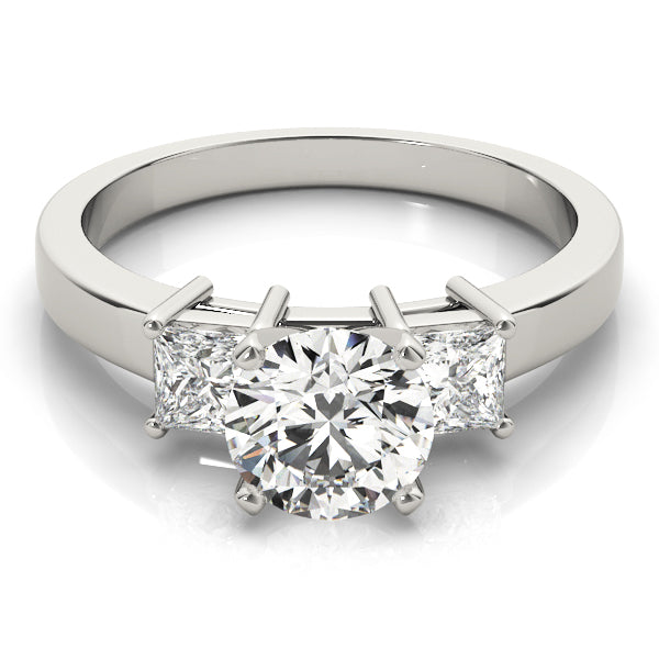 Refined Three-Stone Princess Diamond Engagement Ring — 9K/18K Gold & Platinum