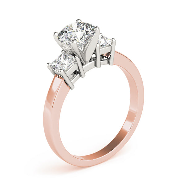 Refined Three-Stone Princess Diamond Engagement Ring — 9K/18K Gold & Platinum