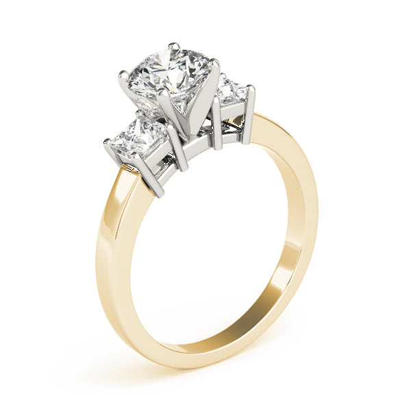 Refined Three-Stone Princess Diamond Engagement Ring — 9K/18K Gold & Platinum