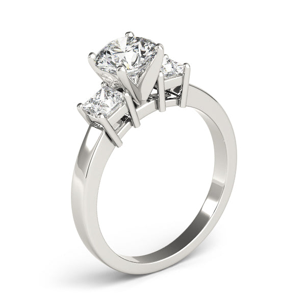 Refined Three-Stone Princess Diamond Engagement Ring — 9K/18K Gold & Platinum