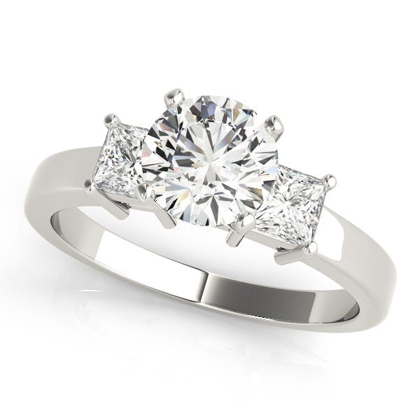 Refined Three-Stone Princess Diamond Engagement Ring — 9K/18K Gold & Platinum