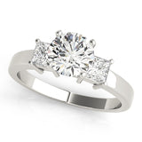 Refined Three-Stone Princess Diamond Engagement Ring — 9K/18K Gold & Platinum