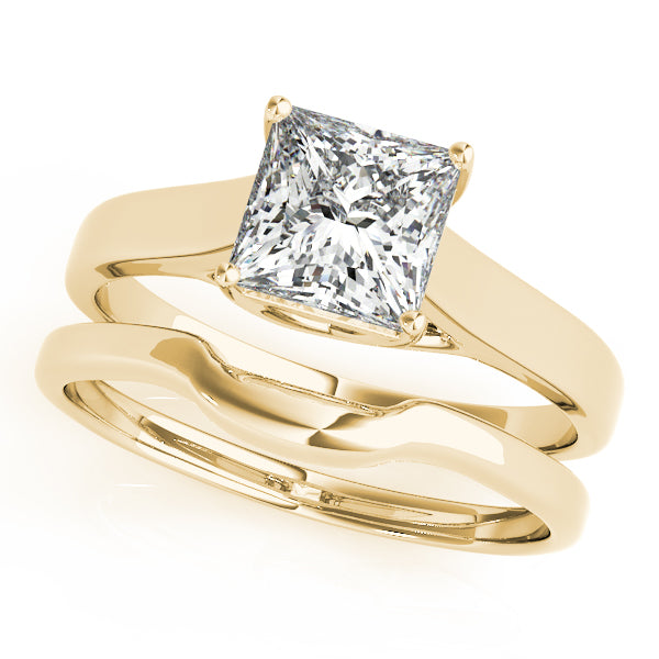 Signature Trellis Princess Diamond Engagement Ring — 9K/18K Gold & Platinum