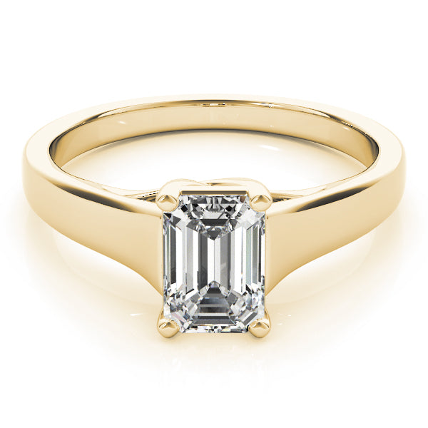 Lab-Grown Emerald Cut D-VVS Diamond Classic Four-Prong Solitaire Engagement Ring. 