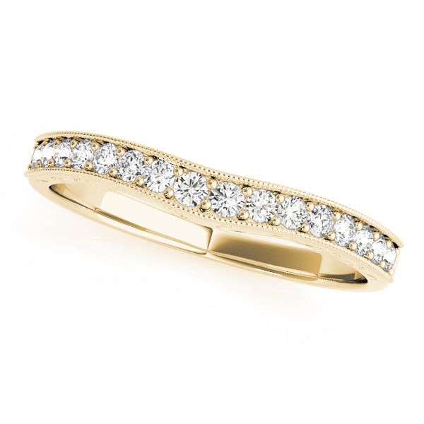 Pave Half Eternity Ring in Gold & Platinum