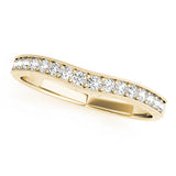 Pave Half Eternity Ring in Gold & Platinum