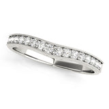 Pave Half Eternity Ring in Gold & Platinum