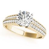 Regal Antique Round Diamond Engagement Ring — 9K/18K Gold & Platinum