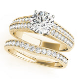 Regal Antique Round Diamond Engagement Ring — 9K/18K Gold & Platinum