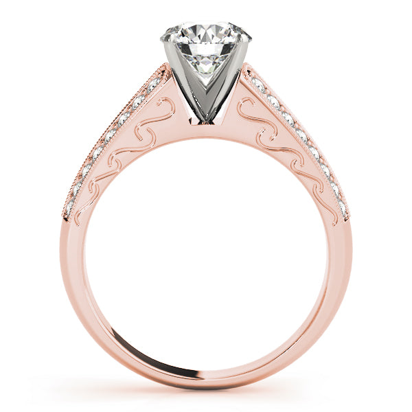Regal Antique Round Diamond Engagement Ring — 9K/18K Gold & Platinum