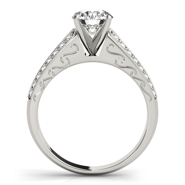 Regal Antique Round Diamond Engagement Ring — 9K/18K Gold & Platinum