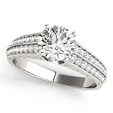 Regal Antique Round Diamond Engagement Ring — 9K/18K Gold & Platinum