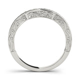 Prong in Channel Curved Half Eternity Ring in Gold & Platinum