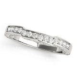 Prong in Channel Curved Half Eternity Ring in Gold & Platinum