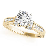 Sophisticated Antique Round Diamond Engagement Ring — 9K/18K Gold & Platinum