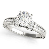 Sophisticated Antique Round Diamond Engagement Ring — 9K/18K Gold & Platinum