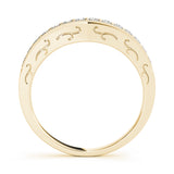 Curved Bands Half Eternity Ring in Gold & Platinum