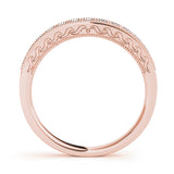 Prong in Channel Milgrain Half Eternity Ring in Gold & Platinum