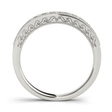 Prong in Channel Milgrain Half Eternity Ring in Gold & Platinum