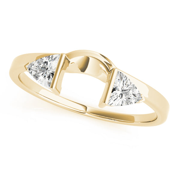 2-Stone Trillion Cut Wraps & Inserts Half Eternity Ring in Gold & Platinum