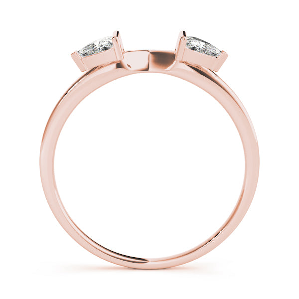 2-Stone Trillion Cut Wraps & Inserts Half Eternity Ring in Gold & Platinum