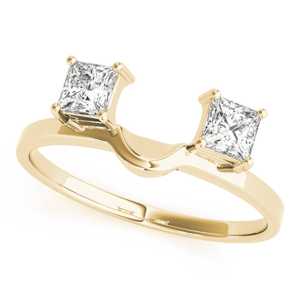 2-Stone Princess Cut Wraps & Inserts Half Eternity Ring in Gold & Platinum