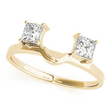 2-Stone Princess Cut Wraps & Inserts Half Eternity Ring in Gold & Platinum