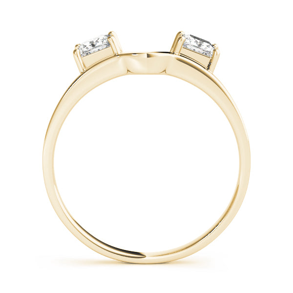 2-Stone Princess Cut Wraps & Inserts Half Eternity Ring in Gold & Platinum