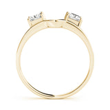 2-Stone Princess Cut Wraps & Inserts Half Eternity Ring in Gold & Platinum