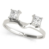 2-Stone Princess Cut Wraps & Inserts Half Eternity Ring in Gold & Platinum