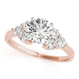 Opulent Cluster Sides Round Diamond Engagement Ring — 9K/18K Gold & Platinum