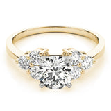 Opulent Cluster Sides Round Diamond Engagement Ring — 9K/18K Gold & Platinum
