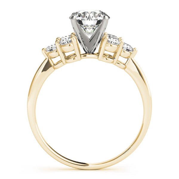 Opulent Cluster Sides Round Diamond Engagement Ring — 9K/18K Gold & Platinum