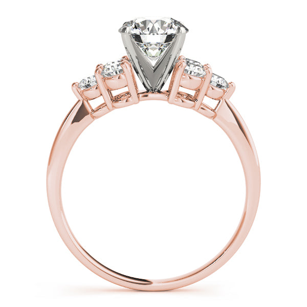 Opulent Cluster Sides Round Diamond Engagement Ring — 9K/18K Gold & Platinum