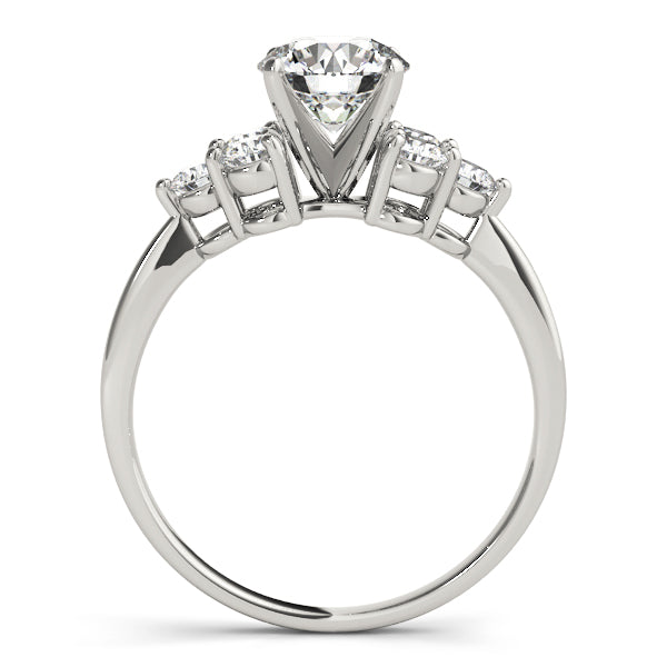 Opulent Cluster Sides Round Diamond Engagement Ring — 9K/18K Gold & Platinum