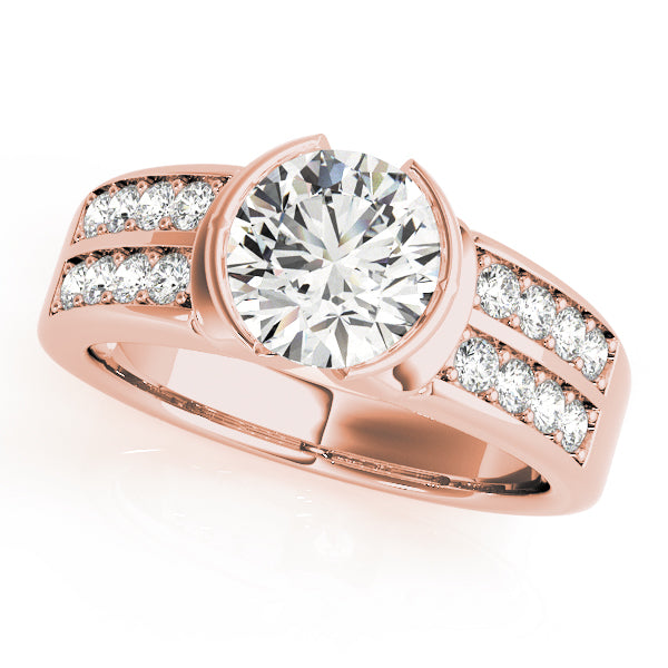 Splendid Pave Round Diamond Engagement Ring — 9K/18K Gold & Platinum
