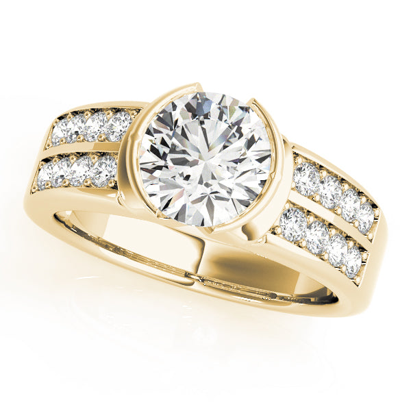 Splendid Pave Round Diamond Engagement Ring — 9K/18K Gold & Platinum
